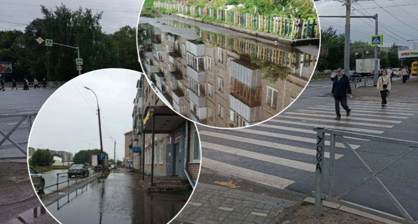 Жители Ярославской области выходят на проезжую часть, чтобы обойти огромные лужи 