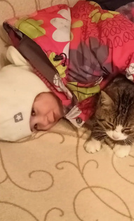 Настя и котик Пышка