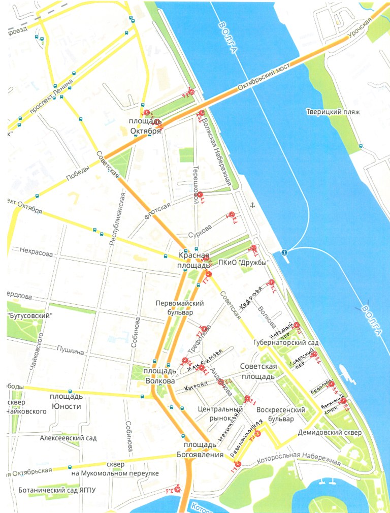 Новый ярославль карта. Ярославль на карте. Карта города: Ярославль. Центр Ярославля на карте. Карта Ярославля с достопримечательностями.