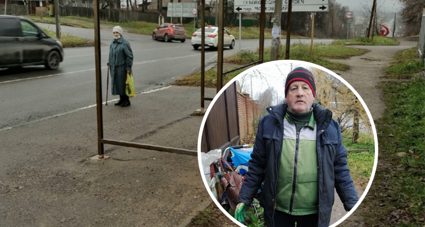 Пенсионер из Ярославской области на велосипеде собирает мусор за жителями города