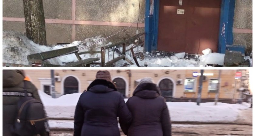 В Ярославле с жилого дома свалилась куча льда и оборвало электропровода