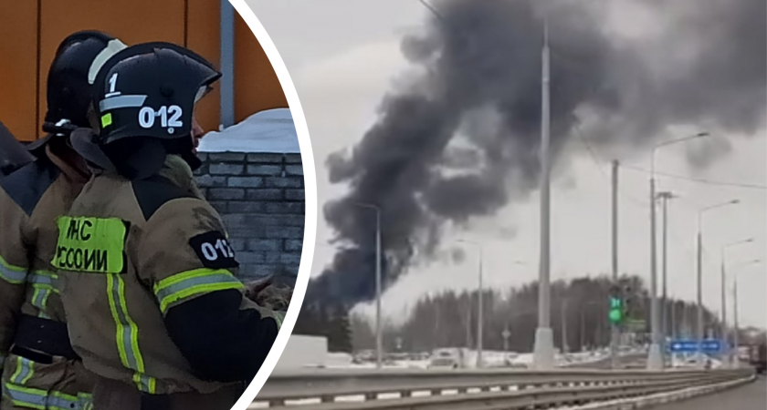 В ярославском ПАТП-1 сгорели автобусы. Видео