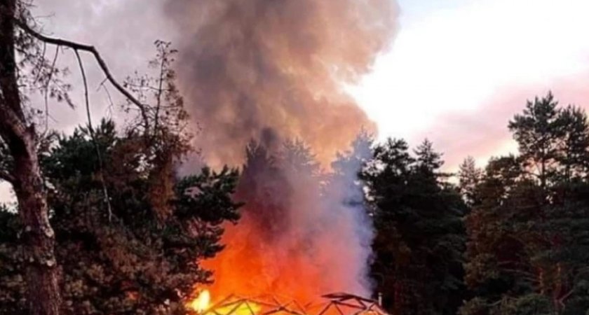В Ярославской области в глэмпинге Елены Блиновской сгорел ресторан