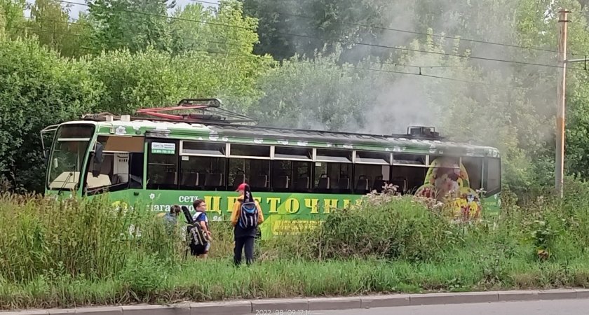 В Ярославле загорелся трамвай с пассажирами