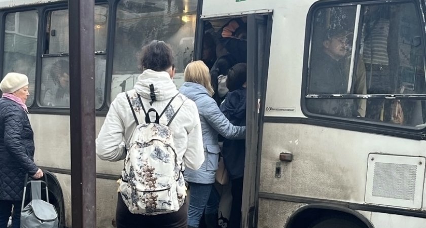 «Женщина выпала»: сотни ярославцев опоздали на работу из-за давки в транспорте в Брагино 