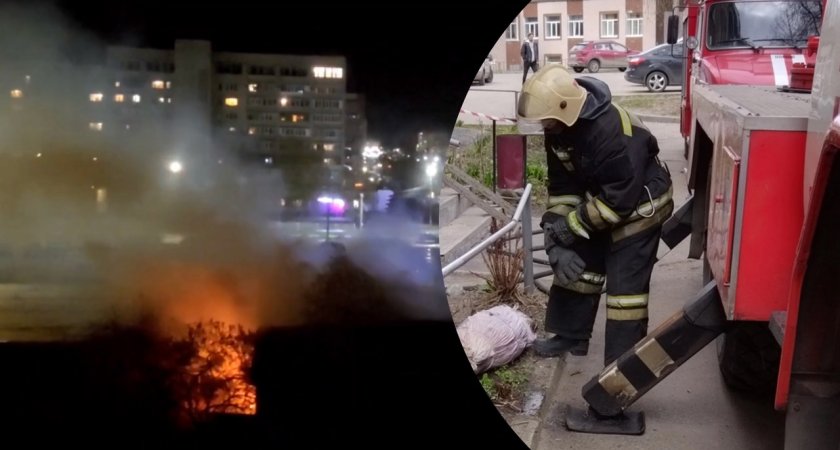Ночью в Ярославле у крупного торгового центра сгорел дом