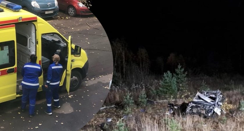 Трое в больнице: в Ярославской области машину с людьми выбросило в кювет