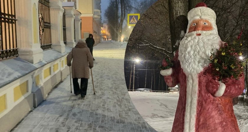 Трехметровый Дед Мороз появился во дворе Заволжского района 