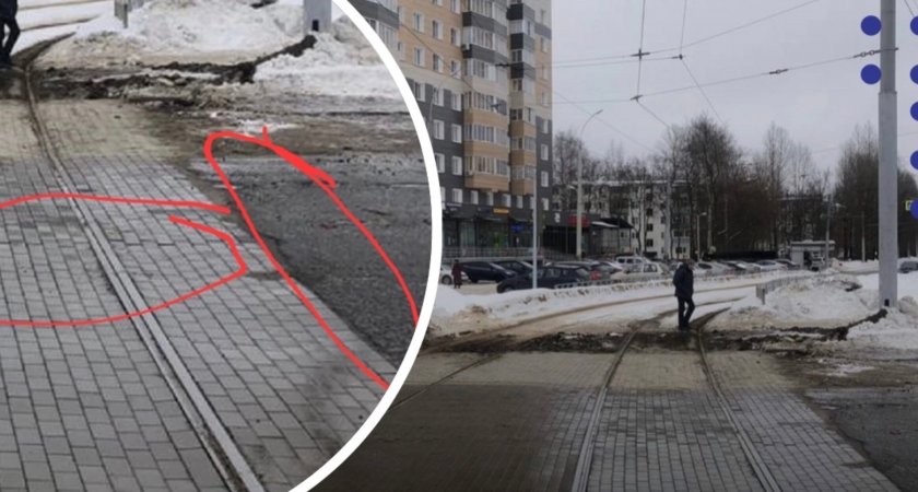 Уже просевшая плитка: в Ярославле отремонтировали трамвайный проезд за 170 тысяч рублей