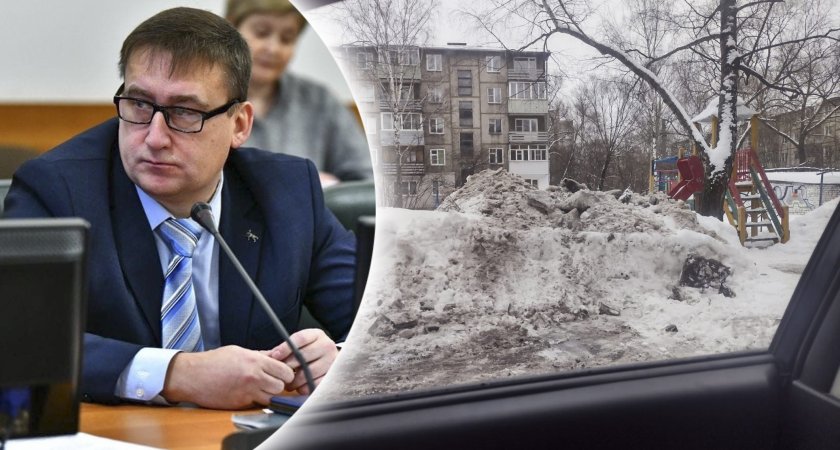 "Других мест нет": чиновники заваливают дворы в центре Ярославля грязным снегом