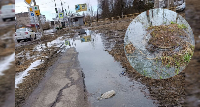 В Ярославской области город затопило канализацией