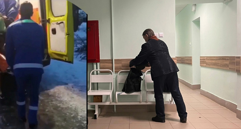 В Ярославле врачи скорой сами подвернулись на льду с жертвой гололёда в носилках