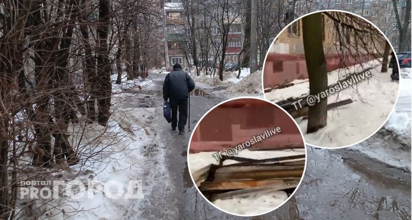 В Ярославле строительные леса упали на мать с ребенком