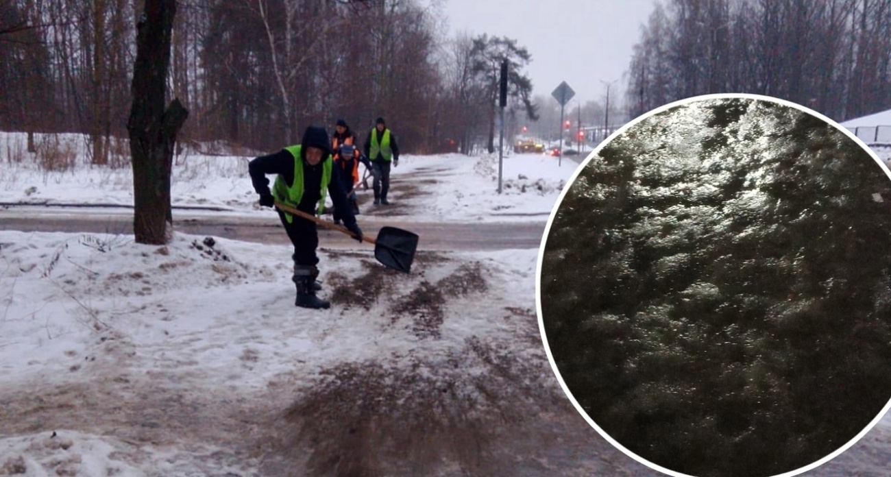 Ярославцы ломаются из-за гололеда на Липовой горе 