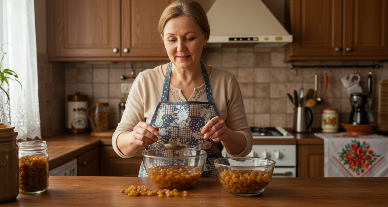 1 столовая ложка — и вся грязь и жирный налет из изюма исчезнут моментально: опытные хозяйки очищают сухофрукты именно так