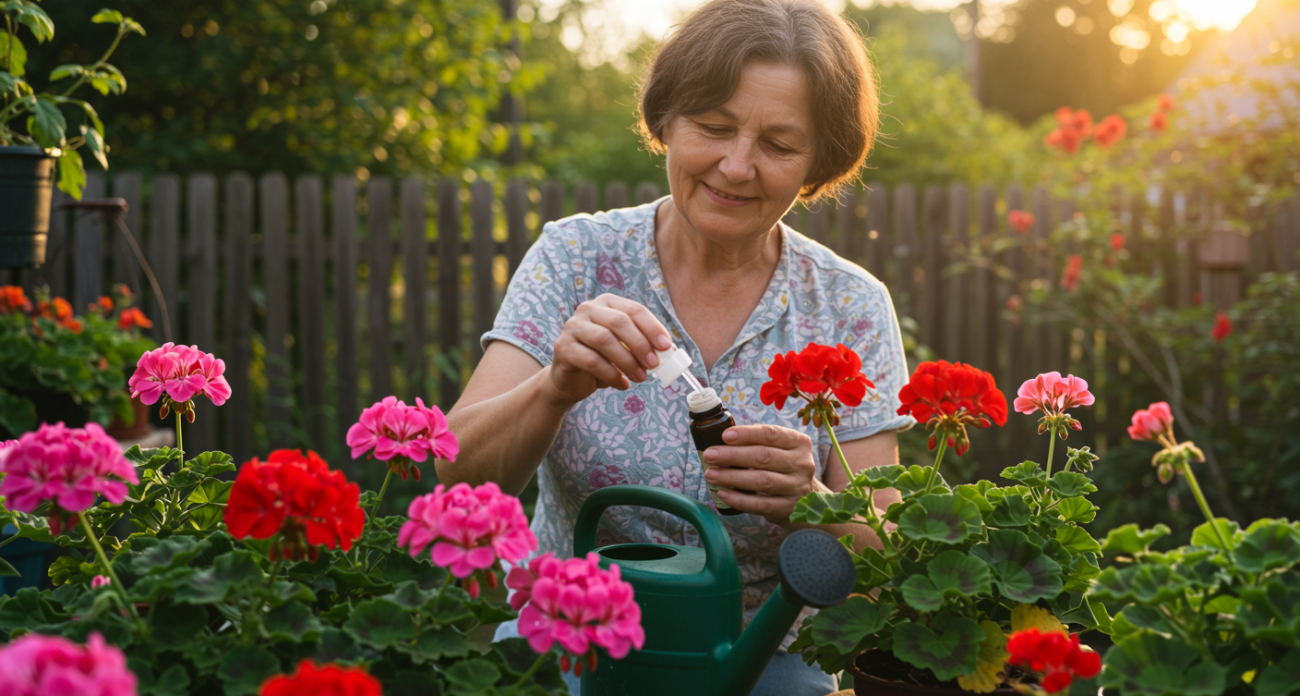 1 капля в воду летом — и ваша герань покроется цветочными облаками: будет цвести весь год непрерывно