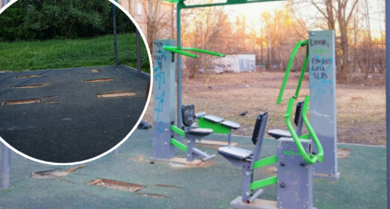 В Брагино украли тренажёры с детской площадки