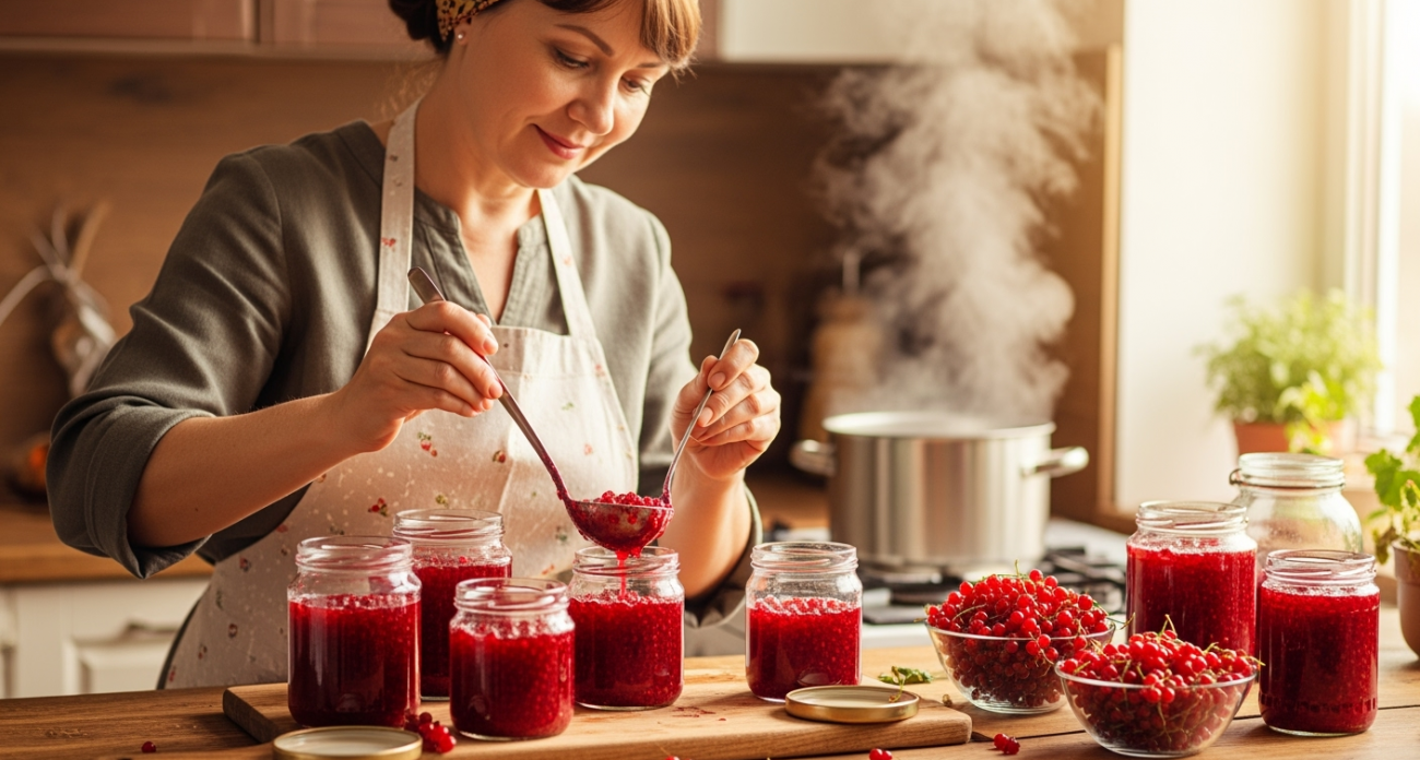 Как я готовлю джем из красной смородины: быстро, много и без косточек