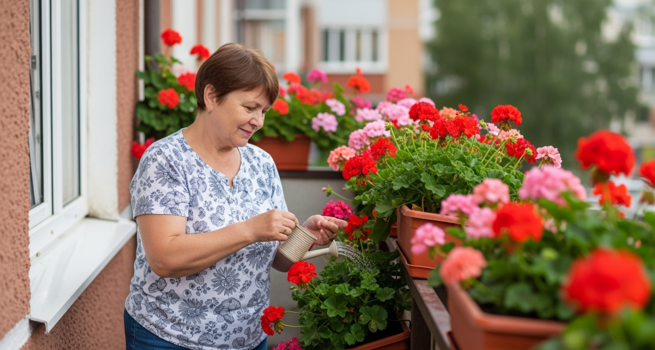 Для пышного цветения герани — секрет: 1 щепотка в воду — и бутоны появляются один за другим. 