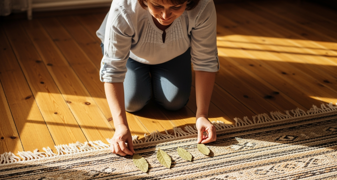 Опытные хозяйки размещают под ковром лавровый лист: так решают назойливые проблемы — достаточно всего 4 листочка