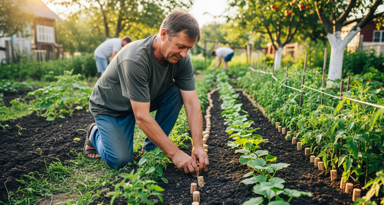 Сосед-огородник рассыпал винные пробки на грядках: поначалу удивлялись, теперь повторяем – странно, но эффективно