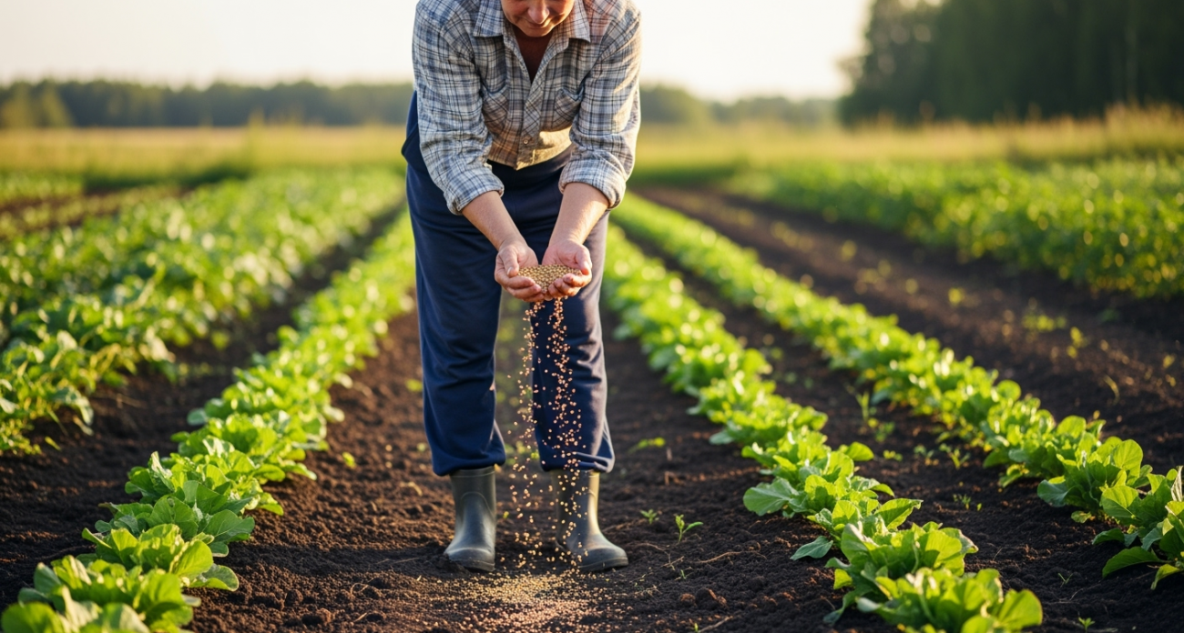 Рассыпаю 1 пачку дешевой крупы по грядкам - почва как чернозём. Дорогой навоз больше не нужен