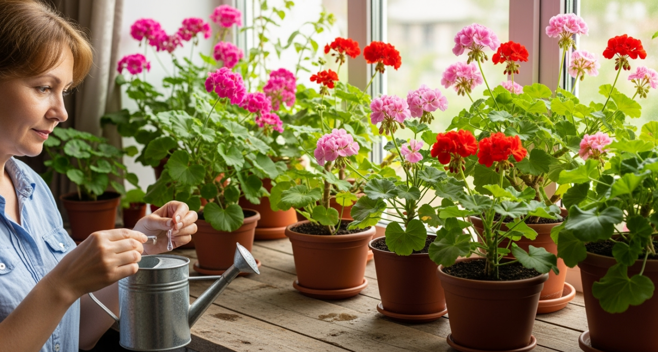 1 капля в воду после 23 июля — и даже увядшая герань покроется цветочными облаками: будет цвести весь год без остановки