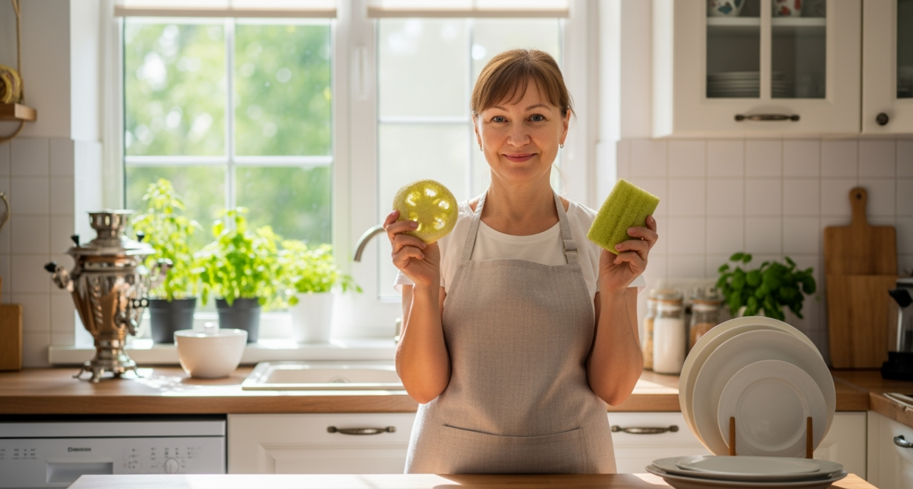 Забыла о вонючих губках для мытья посуды навсегда: нашла, чем их заменить вообще без расходов - простое, но гениальное решение
