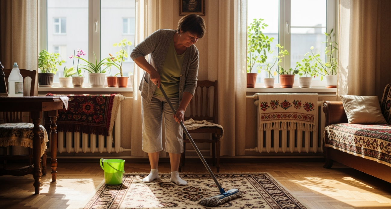 Пыль в квартире не появляется месяцами — бабушка показала: идеальная чистота без пылесоса и химии