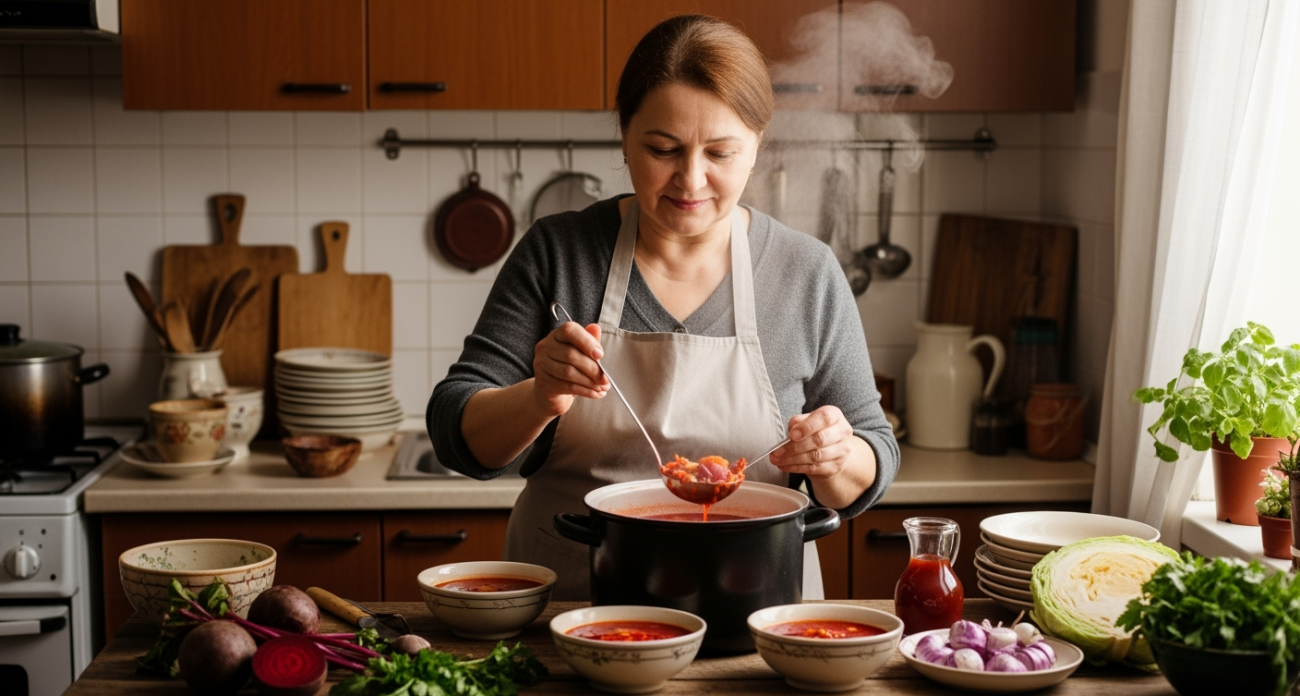 Старинный рецепт борща 1952 года: 2 секретные тонкости для рубинового цвета и настоящего вкуса