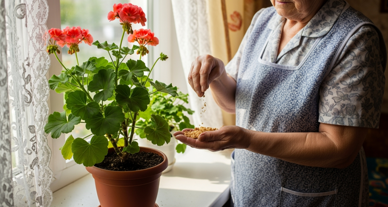 Добавьте это в горшок с геранью в августе — листва перестанет желтеть, а бутоны появятся даже на черенках