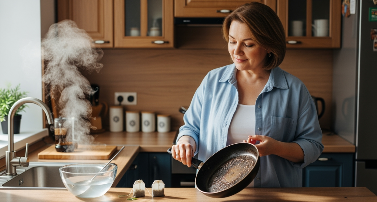 Сковорода заблестит как новая: 2 чайных пакетика избавят от старого нагара раз и навсегда