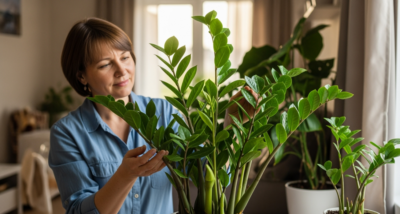 Четыре таблетки — и замиокулькас преобразится до неузнаваемости: многочисленные побеги уже в августе
