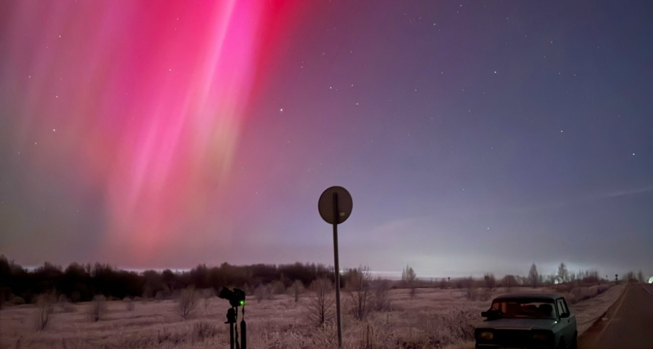 Ярославскую область осветило северное сияние