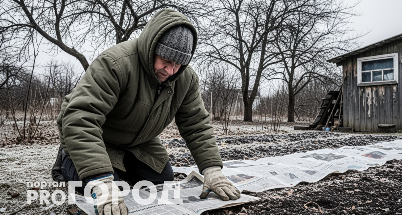 Застилаю все грядки газетами в декабре: весной почва живая и сорняков нет – плодороднее вдвое