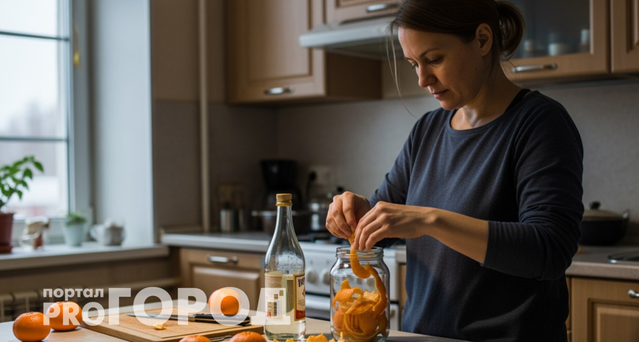 Мандариновые корки заливаю уксусом – и всю зиму радуюсь своей хитрости: отличный лайфхак для хозяек