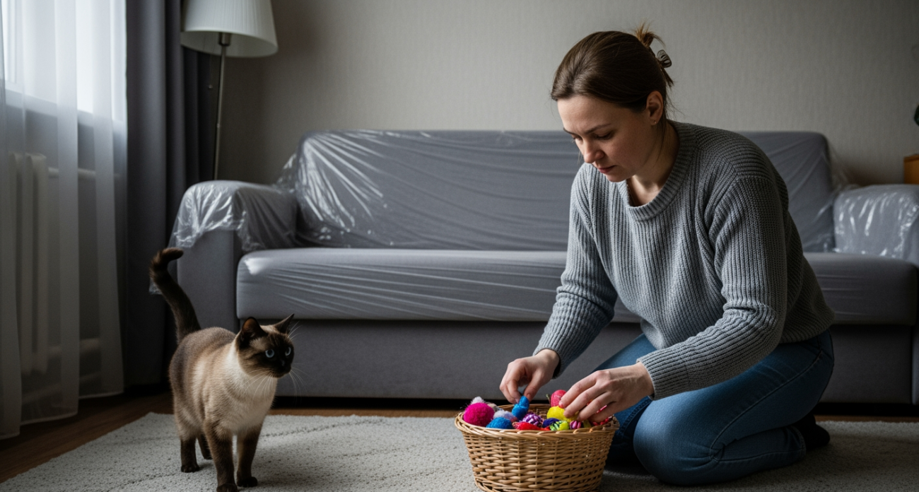 Кот не трогает диван неделю: простой способ отучить кошку от когтей - эффект завораживает