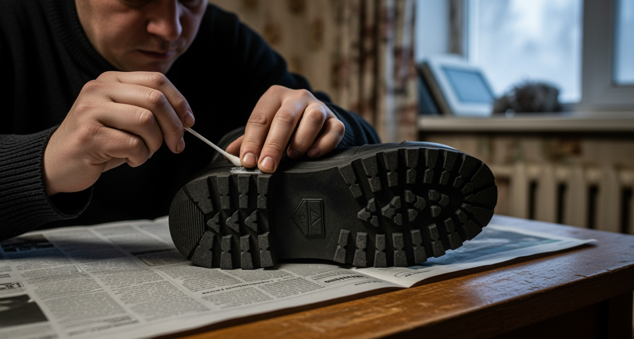 Натираю подошву один раз в начале зимы - и скользкий лед становится безопасным до весны