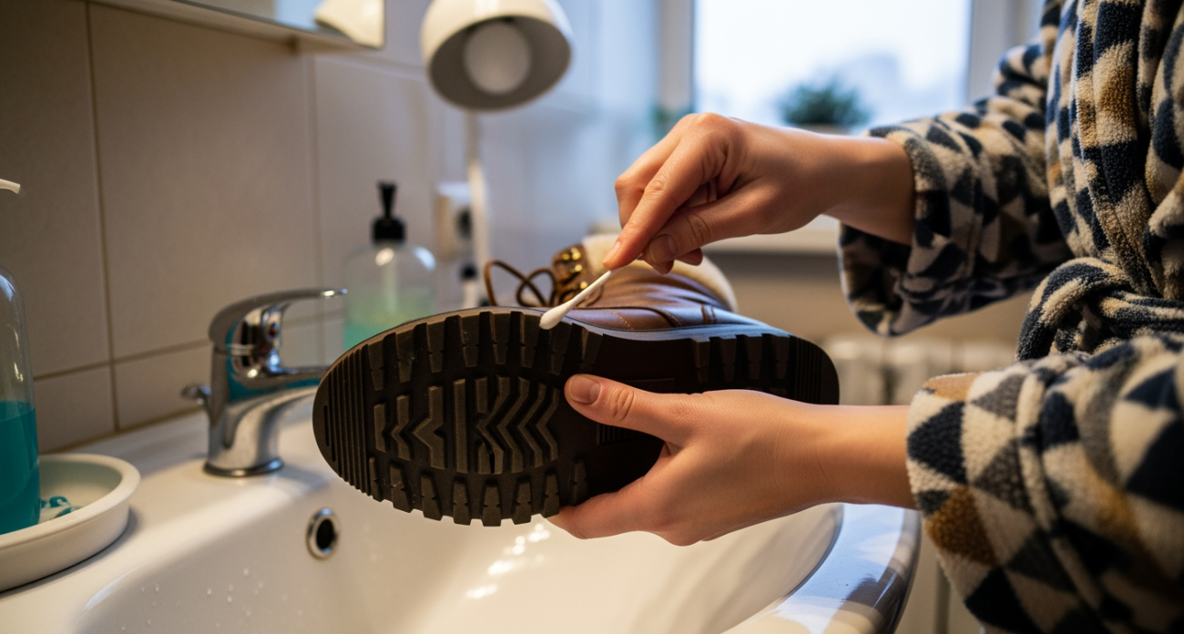 Натираю подошву ватой перед зимой - и проблема со скользкими ступеньками решена на весь сезон