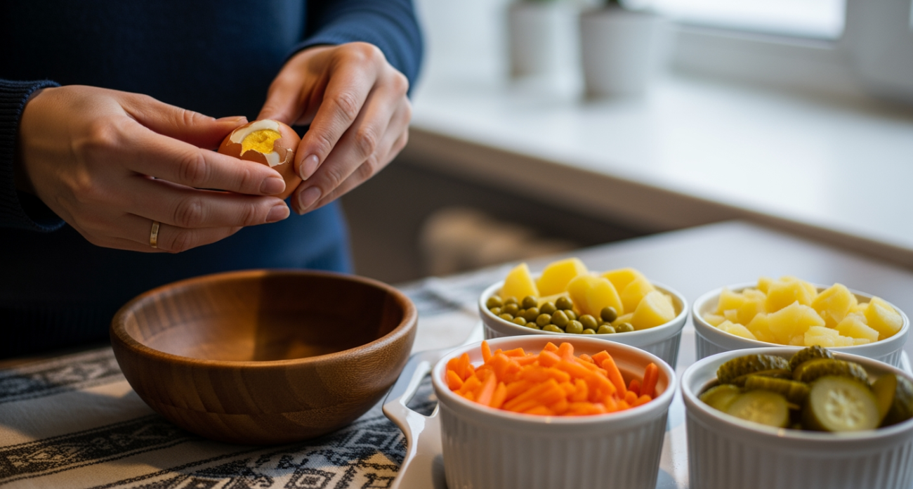 Белая пленка слезает за секунду: секрет опытных хозяек при варке яиц для салата