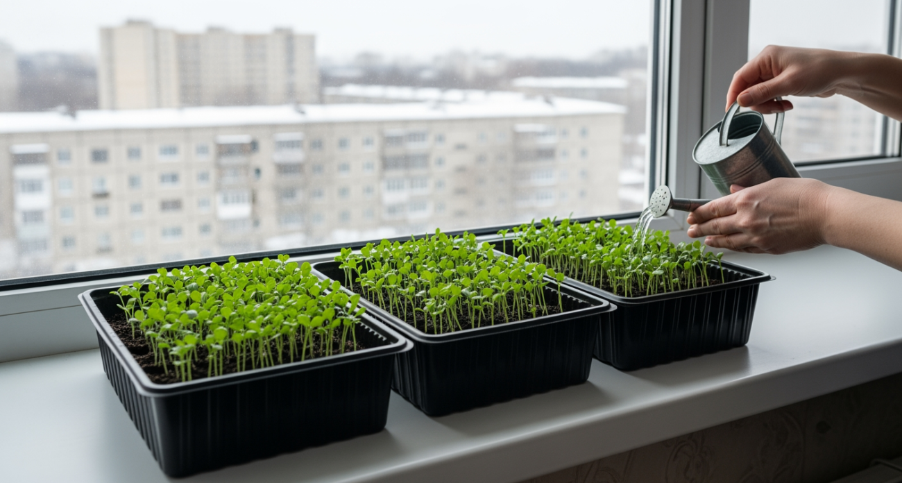 Одна щепотка на ведро воды — и рассада превратится в крепкого богатыря с толстым стеблем за две недели