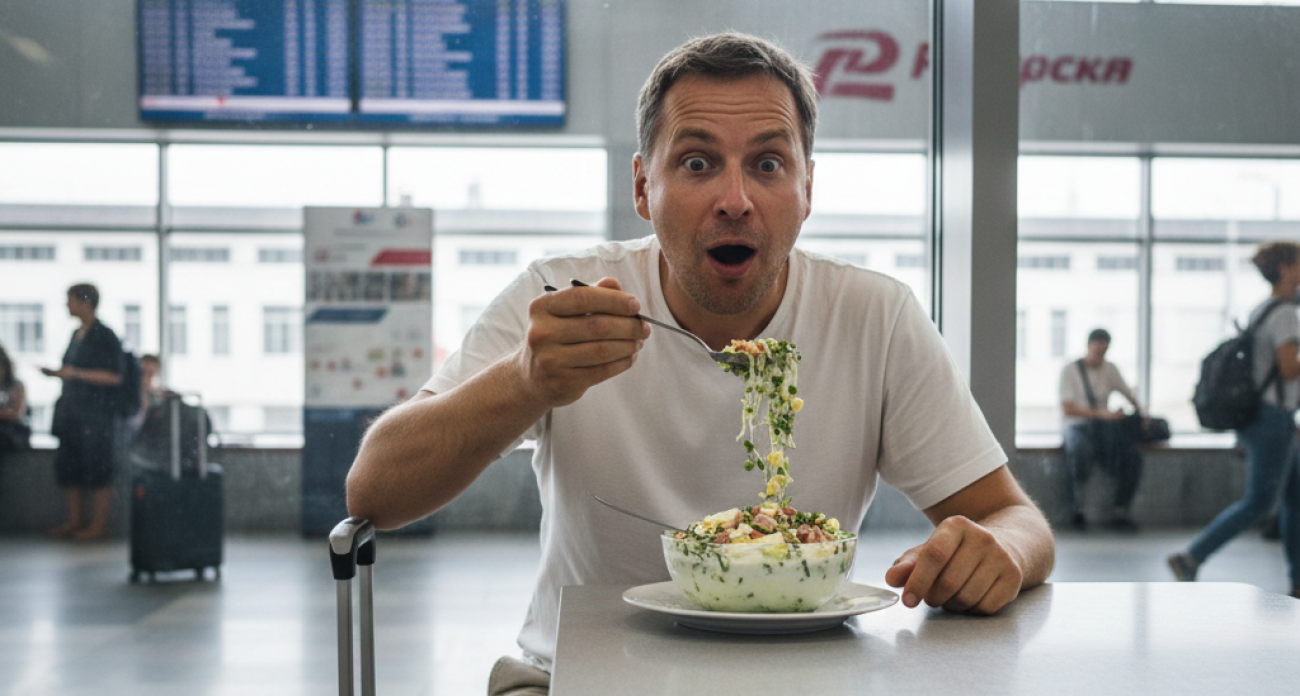 Немец попробовал русский окрошку на московском вокзале и замер на минуту. Потом только выдавил: вы, русские, просто волшебники