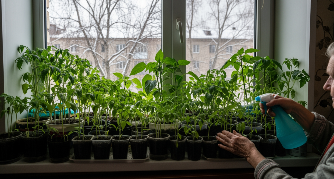 Забудьте о слабых ростках: простой прием с литровой емкостью превратит рассаду перцев и томатов в крепких богатырей