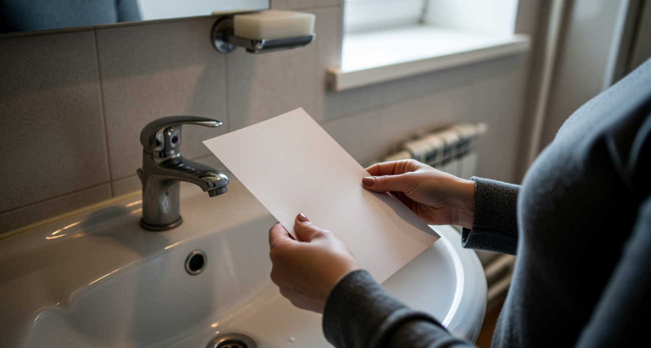 Уезжая из дома, ставлю в раковину пустую кружку с листком бумаги: такая хитрость экономит мне массу нервов