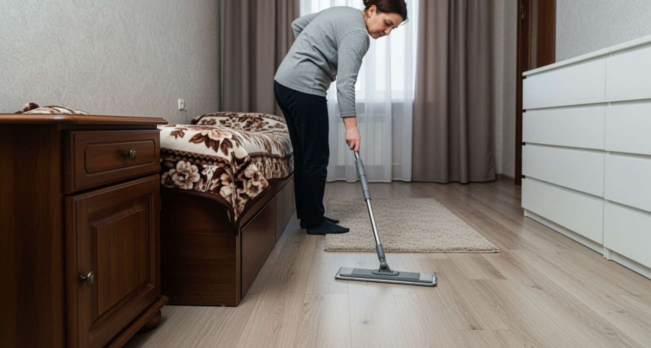 Мастер рассказал про трюк с линолеумом, который спасает от пятен жира: что нельзя делать категорически