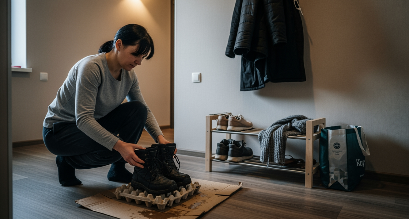 Картонные лотки из-под яиц стали моим секретным оружием для наведения порядка в прихожей без лишних затрат