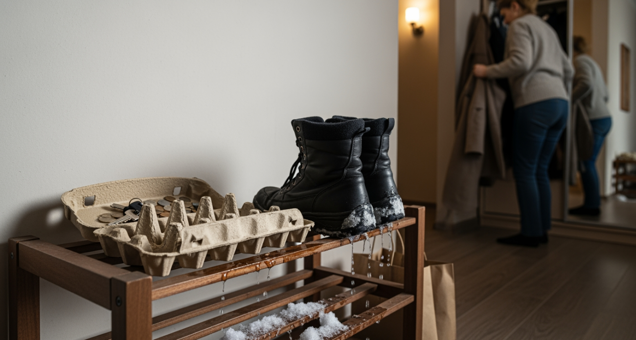 Картонные лотки от яиц не спешу выбрасывать - нашла им гениальное применение в прихожей для порядка