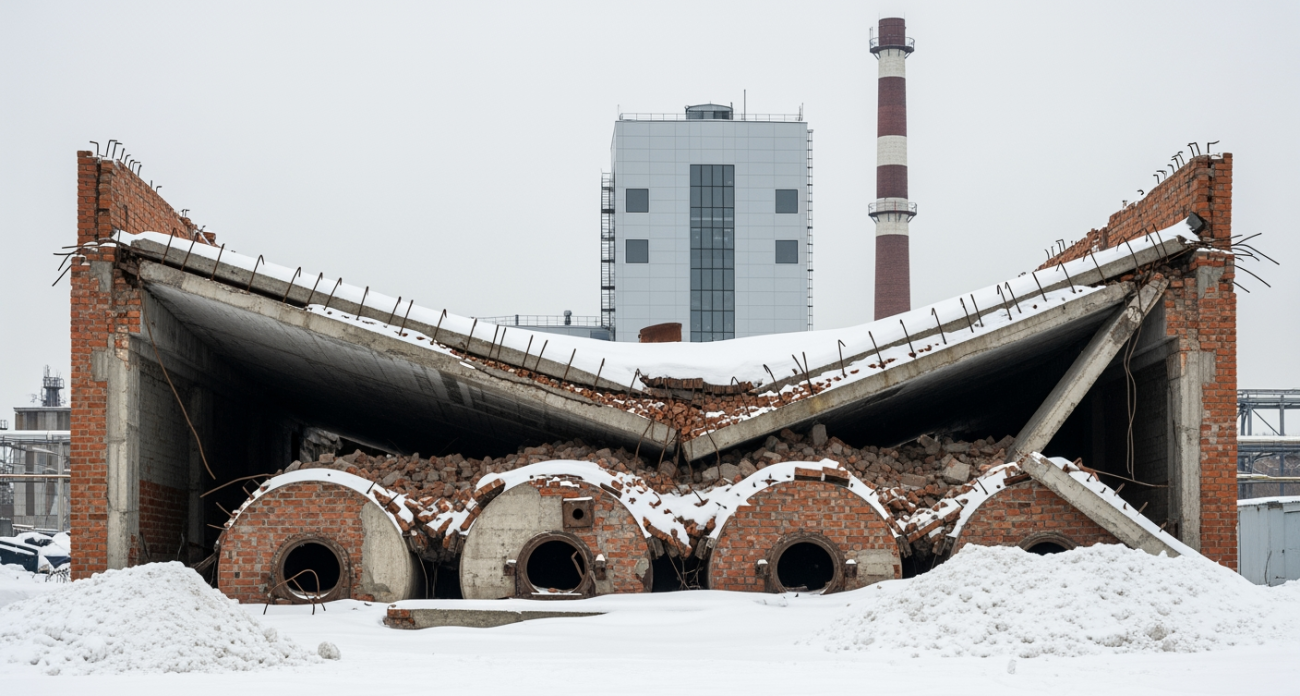 Советская котельная рухнула под снегом: 500 жителей села мерзнут, пока новая газовая простаивает