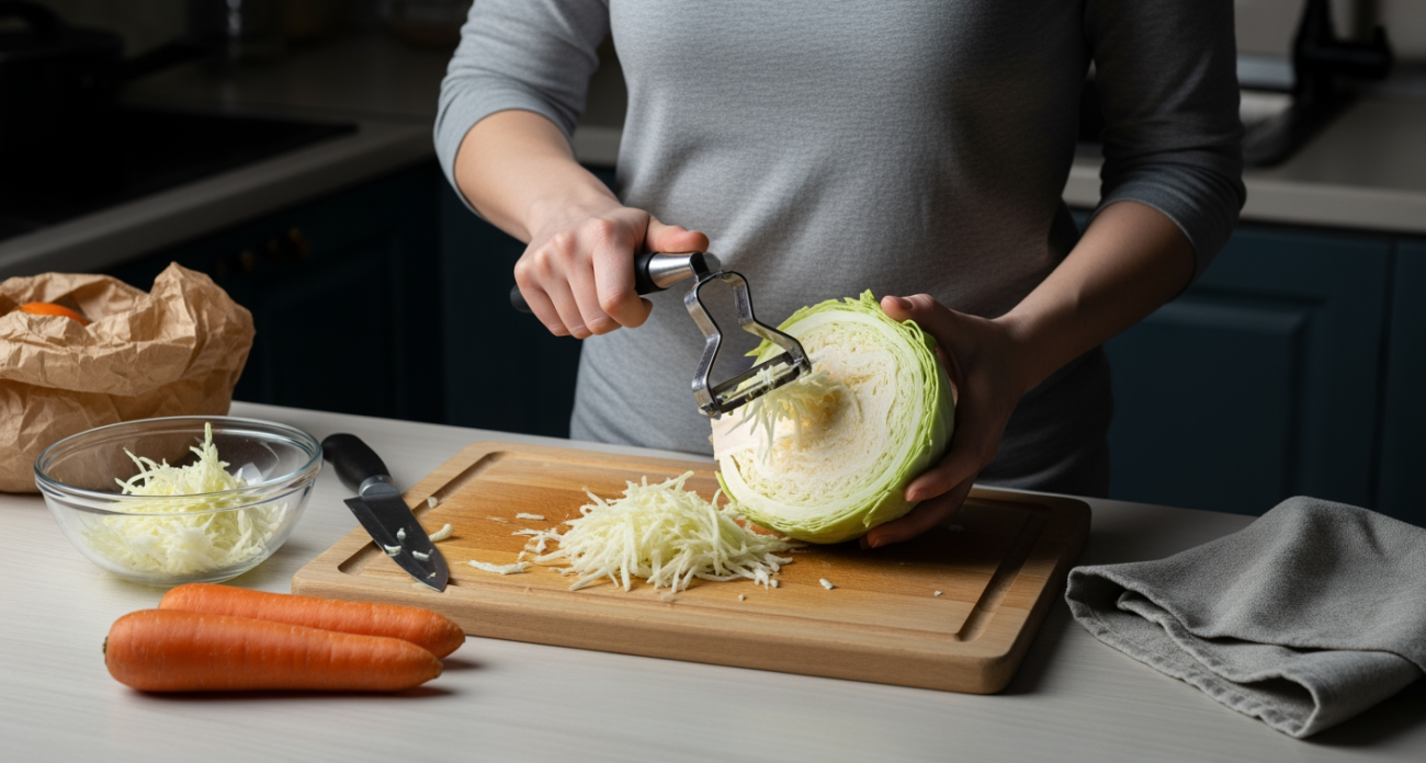 Домохозяйки ахнули когда увидели мой способ превратить целый кочан в аккуратную соломку голыми руками
