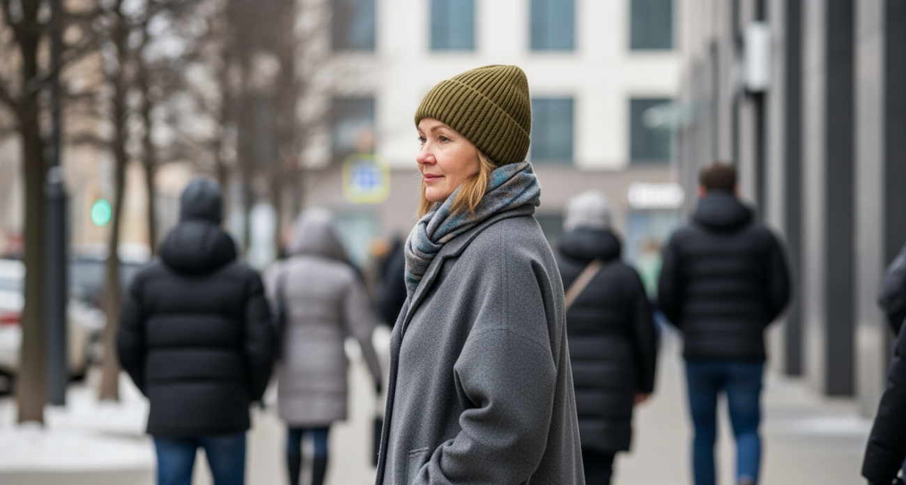 5 элегантных приемов для женщин за 50, которые превратят обычную бини в изюминку вашего зимнего гардероба